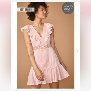 BRAND NEW with tags! Allegra crochet flutter sleeve mini dress